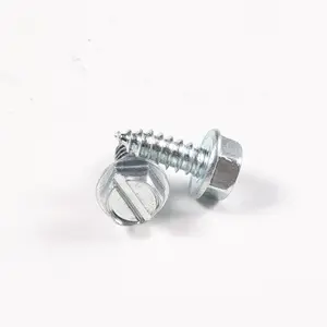 Customiztion 316 Stainless Steel 304 #14 Hex Washer Head Slotted Self Tapping Sheet Metal Screw For Cars