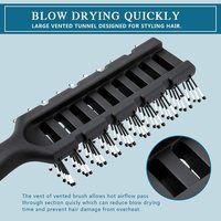 Brosse à cheveux noire personnalisable avec logo, séchage rapide et démêlage sans douleur pour le coiffage au sèche-cheveux