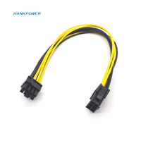 Câble d'alimentation 6 broches vers 8 broches 20 cm 30 cm 40 cm 50 cm Câble d'extension de carte graphique GPU CPU Câble d'alimentation de carte vidéo PCI-E 6 broches vers 8 broches