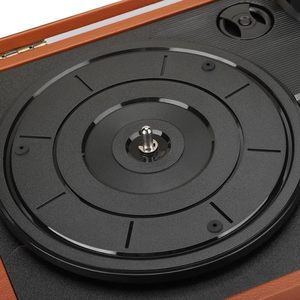 Tocadiscos de Vinilo Semiautomático de 3 Velocidades con Caja de Cuero Estilo Caja de Música - Product Image 6