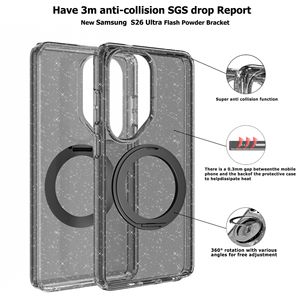 Funda Magnética con Brillantina para Samsung <span class=keywords><strong>Galaxy</strong></span> S26 Ultra, Funda con Soporte Giratorio de <span class=keywords><strong>360</strong></span> Grados, Funda Protectora Antigolpes para S26 Plus S26 - Product Image 4