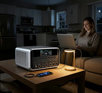 Centrale Électrique Portable Extensible LiFePO4 1200W à Onde Sinusoïdale Pure avec Panneau Solaire et Sorties AC/DC/USB pour la Sauvegarde Domestique
