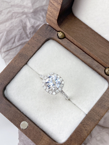Anillos de Compromiso de Plata de Ley 925 con Diamantes Redondos Brillantes y Circonitas, Joyería Fina para Mujer - Product Image 2