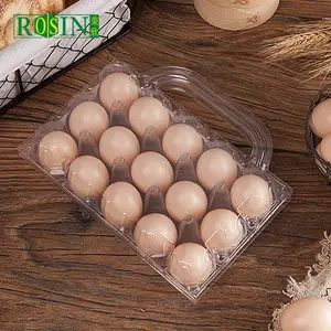 15 30 Holes Egg Storage Pet Transparent Box Eco Friendly Plastic Blister Deviled Egg Packaging Tray For Chicken Eggs With Handle