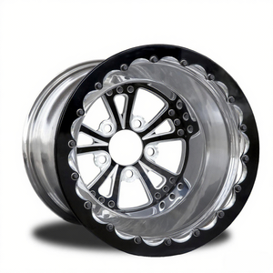 Nouvelles <span class=keywords><strong>jantes</strong></span> en alliage d'aluminium forgé à cinq branches, 2 pièces, 5x4.75, noir brillant, usinées, Vitesse Beadlock, 15-17 pouces, pour Corvette - Product Image 1