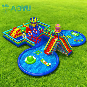 AOYU Grand toboggan aquatique <span class=keywords><strong>gonflable</strong></span> sur le thème de l'océan avec aire de jeux Château <span class=keywords><strong>gonflable</strong></span> pour les sports nautiques et les divertissements - Product Image 1