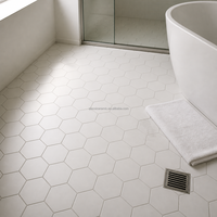 Carreaux de sol hexagonaux en céramique blanche, finition mate, pour la décoration des murs et sols dans les espaces irréguliers, 200x230mm, salle de bain