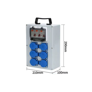 Heavy Duty 6-Gang IP65 Distribution Box 290x210x100mm with 3x 10A Sockets and 6x 32A Leakage Protection Modules - Product Image 2