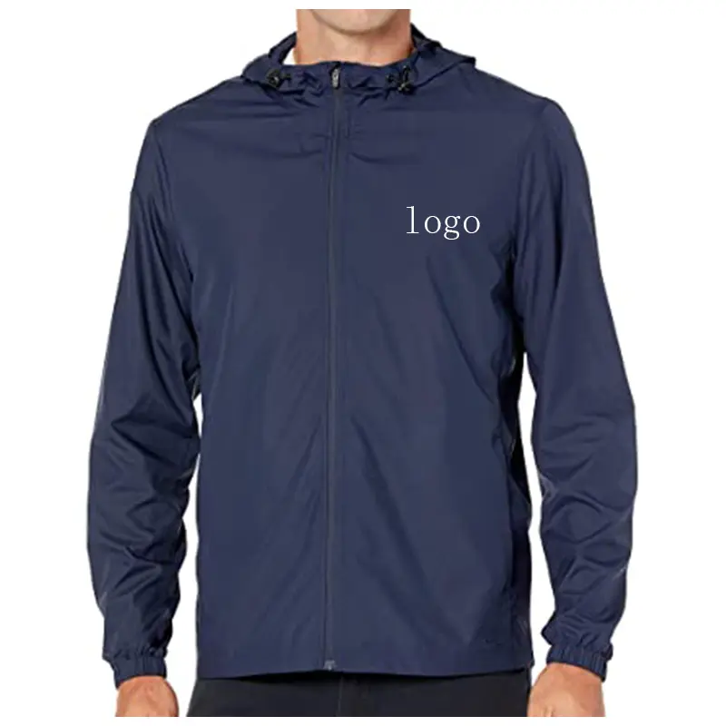 Customized logo and printing 100% polyester lightweight jacket water-repellant lightweight men's run jacket