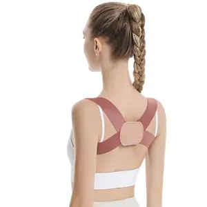 without traceAdjustable Back Brace Shoulder Belt Posture Support Correction Band Clavicle Body Posture Corrector Postura Men