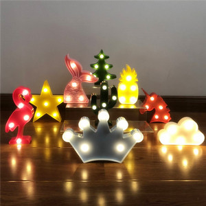 Ins flamant licorne cocotier à cinq branches étoile lune lampe de modélisation de noël chambre décoration veilleuses - Product Image 1