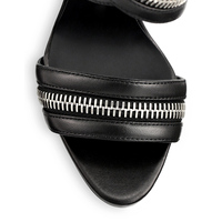 Bottes longues à talons hauts pour femme, grande taille 46, à bout ouvert, avec fermeture éclair croisée et à l'arrière, à lanières, pour l'été, coupe large