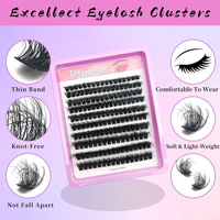 Kit d'extension de cils DIY fait main avec logo personnalisé, cils en grappe épais et volumineux 60D80D100D, courbure CD, faux cils segmentés, marque privée