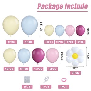 Großhandel Pastell Fuchsia Rosa Blau Creme Matt Latex Ballon Girlanden-<span class=keywords><strong>Set</strong></span> Gänseblümchen Folienballon für Mädchen Babyparty Hochzeit - Product Image 2