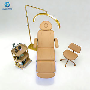 Cama de Masaje Eléctrica de Lujo con 4 Motores, Base Dorada Moderna, Ajustable, para Tratamientos Cosméticos, Médicos, Faciales y de Spa con Luces LED - Product Image 6