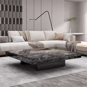 Mesa <span class=keywords><strong>de</strong></span> <span class=keywords><strong>Centro</strong></span> <span class=keywords><strong>de</strong></span> Estilo Italiano Minimalista Moderno, con Marco <span class=keywords><strong>de</strong></span> Acero Cuadrado y Tapa <span class=keywords><strong>de</strong></span> Pizarra, Almacenamiento, Estilo Ligero y Lujoso, Muebles para Sala <span class=keywords><strong>de</strong></span> Estar <span class=keywords><strong>de</strong></span> Alta Gama - Product Image 3