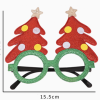 Lunettes de Noël rouges et vertes style sapin de Noël, décorations de Noël, lunettes de Noël, fournitures de fête pour enfants, articles de Noël, montures