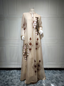 Robes Musulmanes Tendance <span class=keywords><strong>Femme</strong></span> Caftan Marocain Élégant Vêtement Arabe Jalabiya <span class=keywords><strong>Djellaba</strong></span> Eid Mubarak - Product Image 6