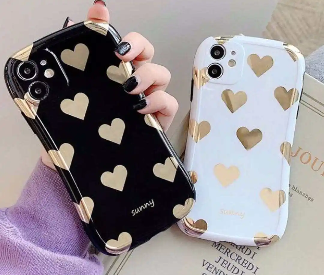 Camera Protection Phone Case For iPhone 12 11 Pro Max X XR XS Max 7 8 Plus Mini Luxury Plating Love Heart Back Cover Funda