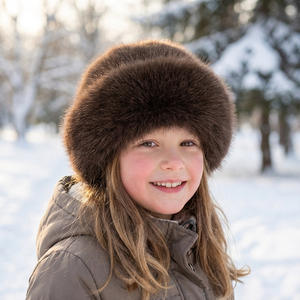 หมวกบักเก็ตขนเทียมสำหรับเด็ก, หมวกบุด้วยขนแกะหนากันลมหมวกวัยรุ่นขนมิงค์เทียมให้ความอบอุ่นในฤดูหนาว - Product Image 2