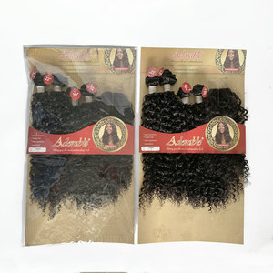 Adorabili extension sintetiche <span class=keywords><strong>WINNIE</strong></span> Deep Kinky Curly con chiusura in pizzo 4x4, resistenti al calore, senza grovigli, 20-22 pollici per donne di colore - Product Image 2