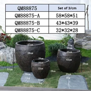 Maceta de <span class=keywords><strong>barro</strong></span> de magnesio de gran calibre, estilo retro, biodegradable, para <span class=keywords><strong>exterior</strong></span> e interior, para patio y villa, estilo Wabi-sabi, tipo China. - Product Image 6