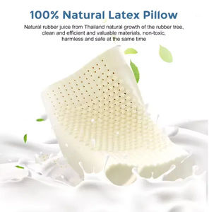 Calidad Premium previene los ácaros transpirable dormir 60x40x12/10cm soporte de cuello Cervical 100% almohada de látex Talalay Natural - Product Image 2