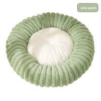 Coussin et lit d'intérieur confortable pour animaux de compagnie, design rayé en fausse fourrure de lapin, chaud et douillet pour l'hiver, pour chiens et chats, collection transfrontalière 2026