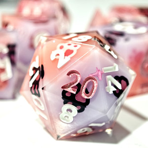 Mini Hành Tinh Mèo Móng Vuốt Dán Dán Dnd Xúc Xắc Đặt Bán Buôn Tùy Chỉnh Nhựa Xúc Xắc Cho RPG Hội Đồng Quản Trị Trò Chơi Sắc Nét Đa Diện Xúc Xắc Dnd Bộ - Product Image 3