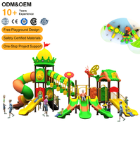 Equipo de Juegos Infantiles Comerciales de Plástico, Tobogán Grande y Resistente para Niños, Juego de Parque Infantil de Plástico para Exteriores