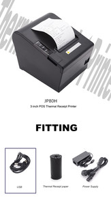 <span class=keywords><strong>Impresora</strong></span> de escáner de recibos para fabricante de etiquetas y pegatinas de envío térmico Wifi inalámbrico portátil de 80mm con cortador automático - Product Image 3