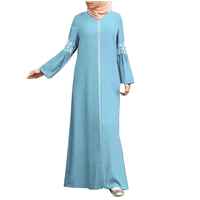 Robe de bal modeste sur mesure pour femmes, manches régulières, abaya taille unique, robes musulmanes