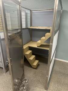 Lüks Paslanmaz Çelik / HDPE Cam Kapılı Köpek Kulübeleri Koşu Alanları Süitleri Evcil Hayvanlar'a Ziyaret Edin Köpek Kulübesi - Product Image 5