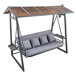 Lit suspendu <span class=keywords><strong>en</strong></span> métal de haute qualité pour cour jardin plusieurs <span class=keywords><strong>personnes</strong></span> balançoires chaises patio extérieur avec balancelle à baldaquin - Product Image 1