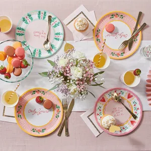 Juego de Vajilla para Decoración de Fiesta de San Valentín DAMAI, Platos de Papel Personalizados para Fiesta, Juego de Platos y Vasos Rosas para Fiesta - Product Image 1