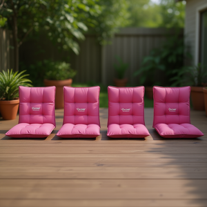 Coussins de chaise en tissu Oxford rose Oxoir, 39,4 x 19,7 pouces, résistants à l'eau, matelassés, pour l'extérieur, lot de 4 - Product Image 2