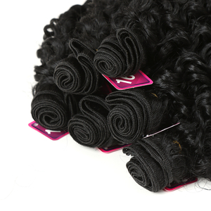 Paquetes de Pelo Rizado <span class=keywords><strong>Afro</strong></span> con Cierre de Encaje Sintético para Mujer Negra, 16 a 20 Pulgadas, 7 Unidades por Lote - Product Image 3