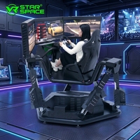 Simulateur de course VR industriel en métal à 3 écrans, 6 axes, servomoteur, rotation à 360° pour parcs d'aventure intérieurs et salles d'arcades, 1 joueur