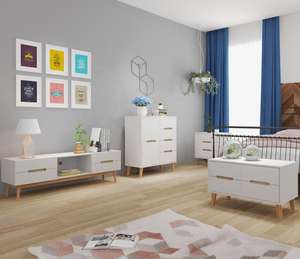 <span class=keywords><strong>Buffet</strong></span> moderne <span class=keywords><strong>blanc</strong></span> à 4 portes-Design <span class=keywords><strong>scandinave</strong></span> minimaliste, rangement pour <span class=keywords><strong>buffet</strong></span> spacieux pour salle à manger <span class=keywords><strong>et</strong></span> salon - Product Image 5