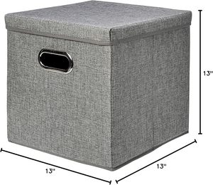Organizadores de Tela con Tapas, Cajas de Almacenamiento Plegables, Cesta Organizadora con Asas, Bolsas de Almacenamiento al Vacío Grises - Product Image 6