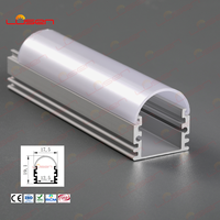 Profilé d'extrusion d'aluminium à LED en forme de U plat T5 Super Bar Light Housing Linear Channels LS-163 Surface Mounted Anodized Cutting