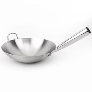 Chảo Chiên Đa Năng Không Tráng Chảo Lớn Bằng Thép Không Gỉ Chảo Trung Quốc - Product Image 4