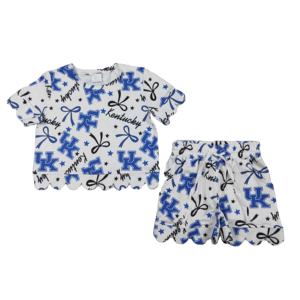 Conjuntos de Ropa para Niñas RTS Boutique, Diseños Nuevos del Equipo de Fútbol Universitario, Shorts con Borde Festoneado, Ropa de Verano para Niños - Product Image 1