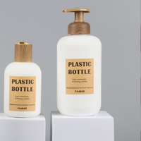 Flacon rond vide en plastique, contenant à shampoing, personnalisé, emballage cosmétique, à pompe, en plastique PE, ml