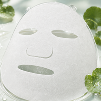 Masque facial en tissu non tissé Y176 biodégradable en fibres de soie de Centella Asiatica blanche, anti-inflammatoire et détoxifiant