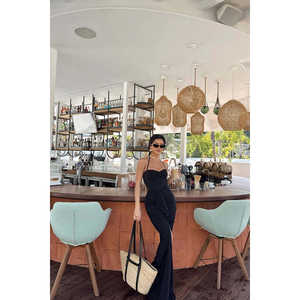 Conjunto Formal Casual de 2 Piezas Zayla Negro, Falda Larga y Top Corto de Verano, Talla XS, Tejido de Punto Sólido - Product Image 4