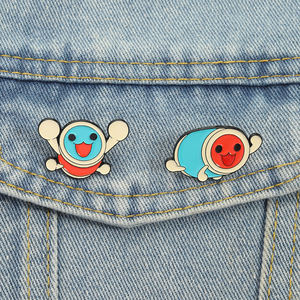 Taiko Trống Thạc Sĩ Men Pin Nhịp Điệu Dựa Trò Chơi Âm Nhạc Nhân Vật Wada Don Trâm Ve Áo Huy Hiệu Gamer Đồ Trang Sức Quà Tặng Bán Buôn - Product Image 1