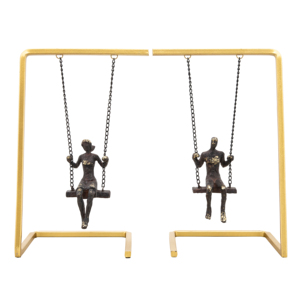 Fermalibri in metallo con statuette oscillanti per decorare la libreria e l'accento dell'ufficio - Product Image 2