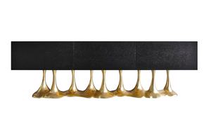 Armoire américaine moderne de luxe en métal Buffet Janus Vert Noir Top Gold Leaf Base <span class=keywords><strong>Console</strong></span> Hotel Villa Réception Décor Entrée - Product Image 2