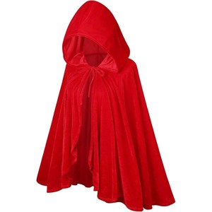 Capa <span class=keywords><strong>Corta</strong></span> con Capucha de Terciopelo Rojo para Disfraz de <span class=keywords><strong>Caperucita</strong></span> <span class=keywords><strong>Roja</strong></span>, Halloween, Navidad, Cosplay, CRHO-025 - Product Image 6